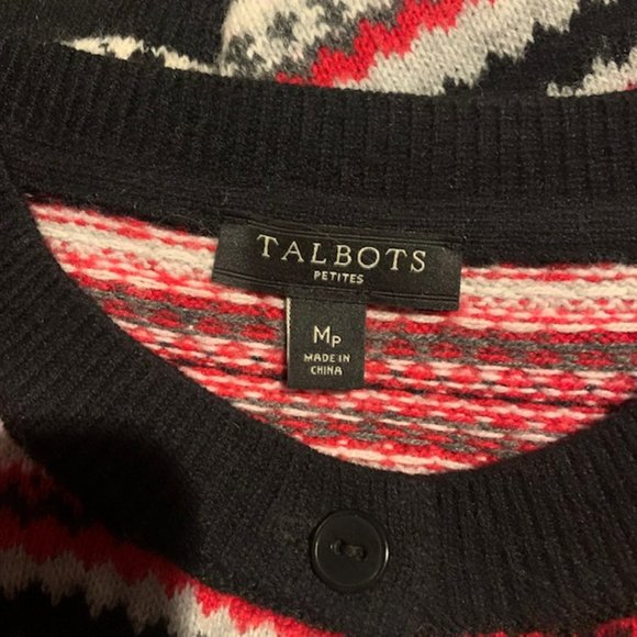 Talbots Fair Isle Cardigan Size MP - Picture 9 of 9